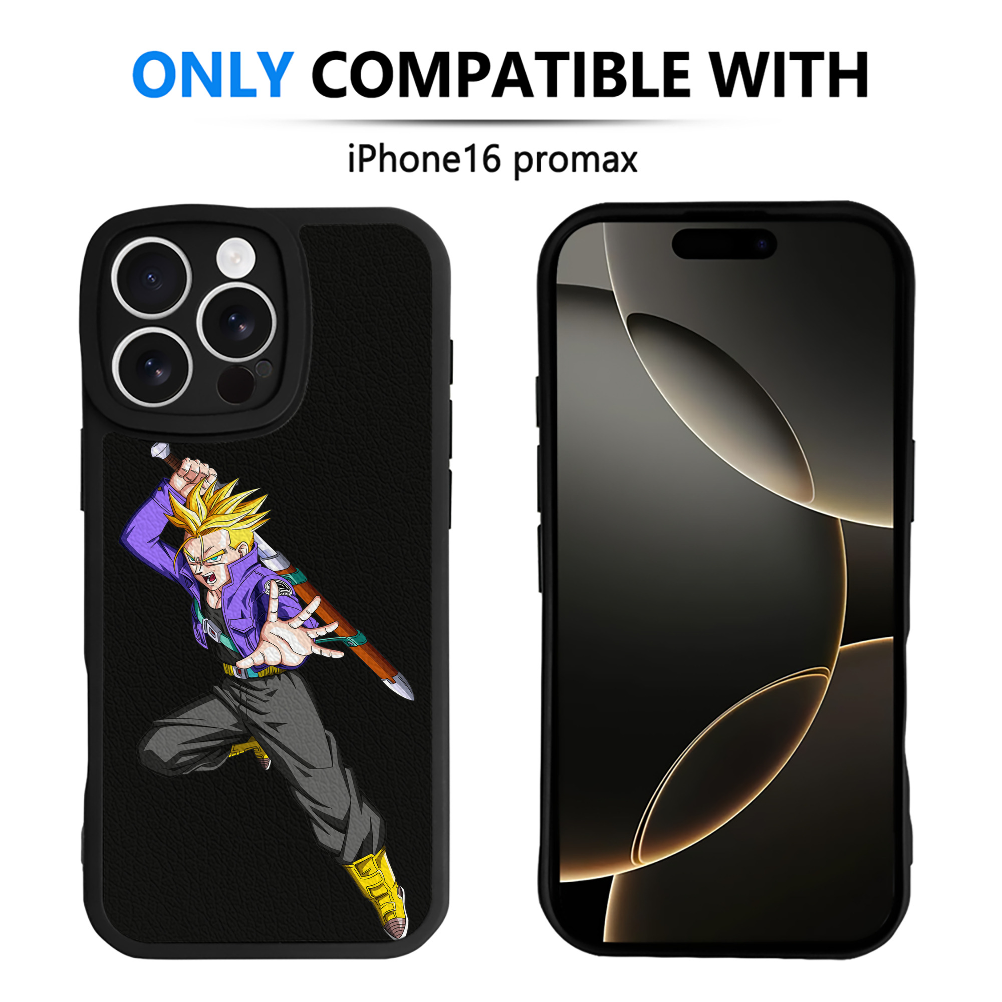 （画像用） ドラゴンボール トランクス（Torankusu）DRAGON BALL Trunks 【iPhone 16シリーズ対応】シリコンスマホケース（レザー調） 材質：シリコン